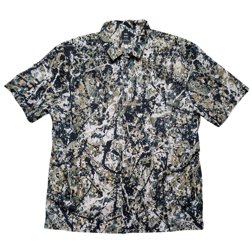 Vans x MoMA 2XL Jackson Pollock Short Sleeve Button-Up Shirt